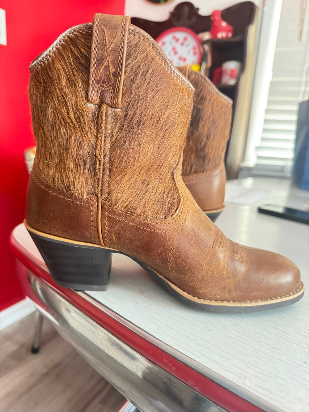 Twisted X Burgundy and Tan Leather Insole Shoe